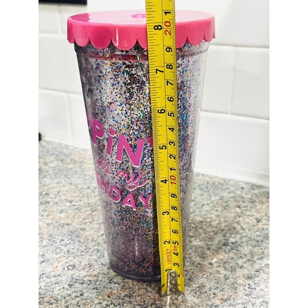 Packed Party “Sippin Like It’s My Birthday” Insulated Cup & Straw 22 oz Pink